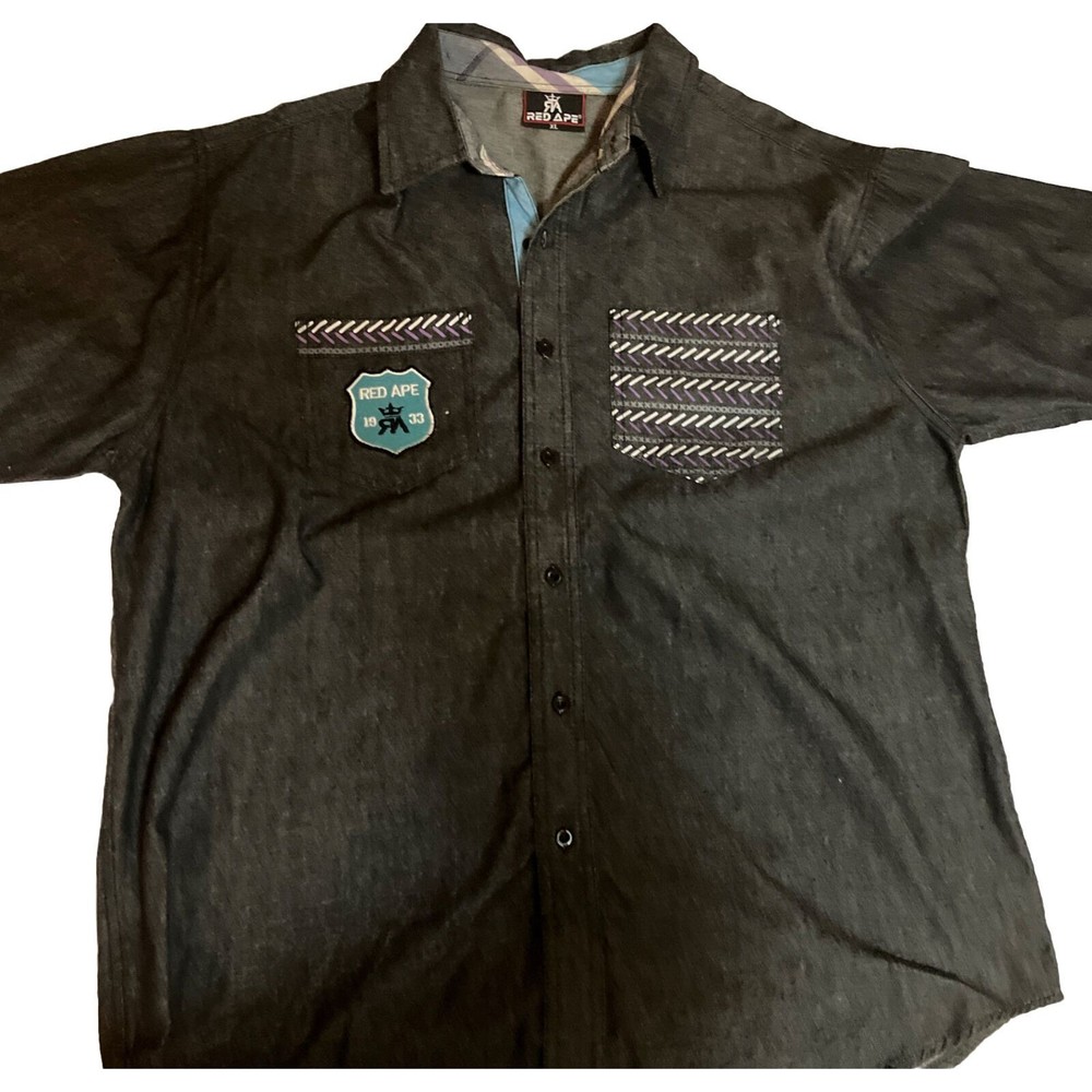Red Ape Mens XL Charcoal Short Sleeve Shirt